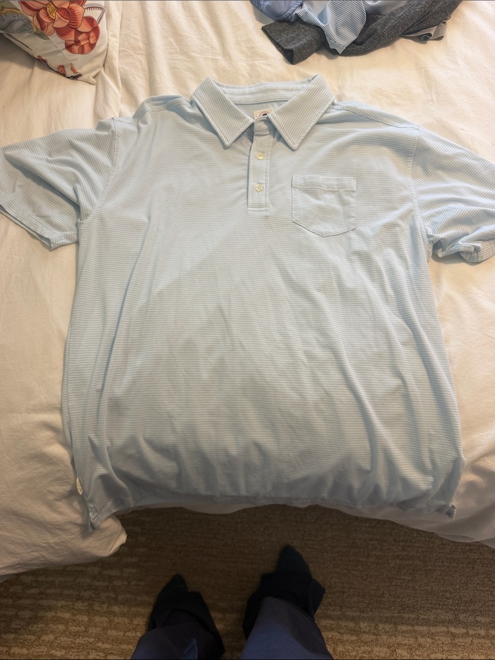 Duck Head Light Blue Short-Sleeve Button-Down Polo